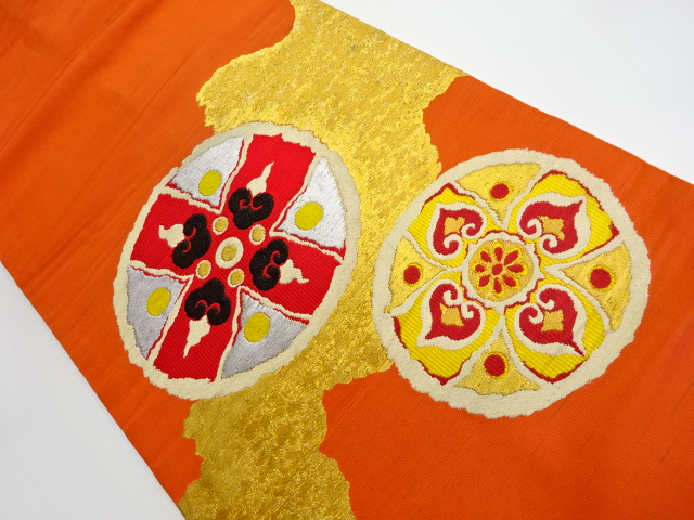 リサイクル　抽象模様織出し名古屋帯